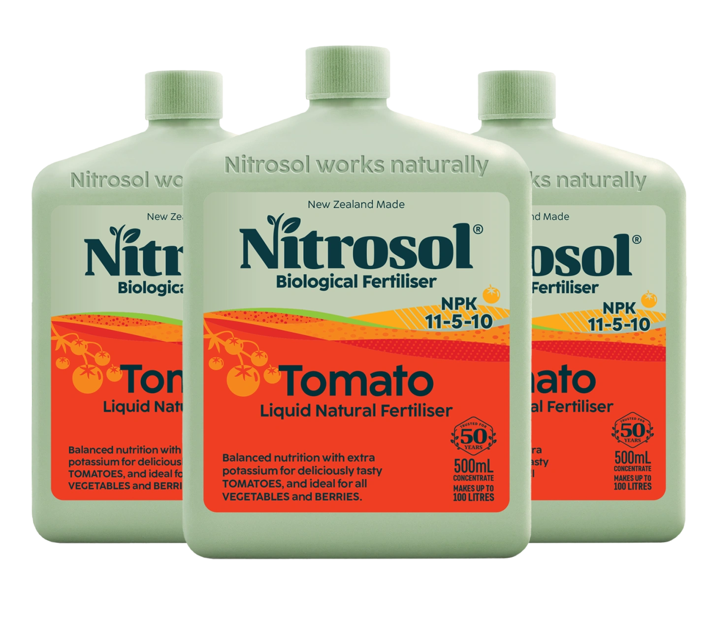 Nitrosol bottles in line